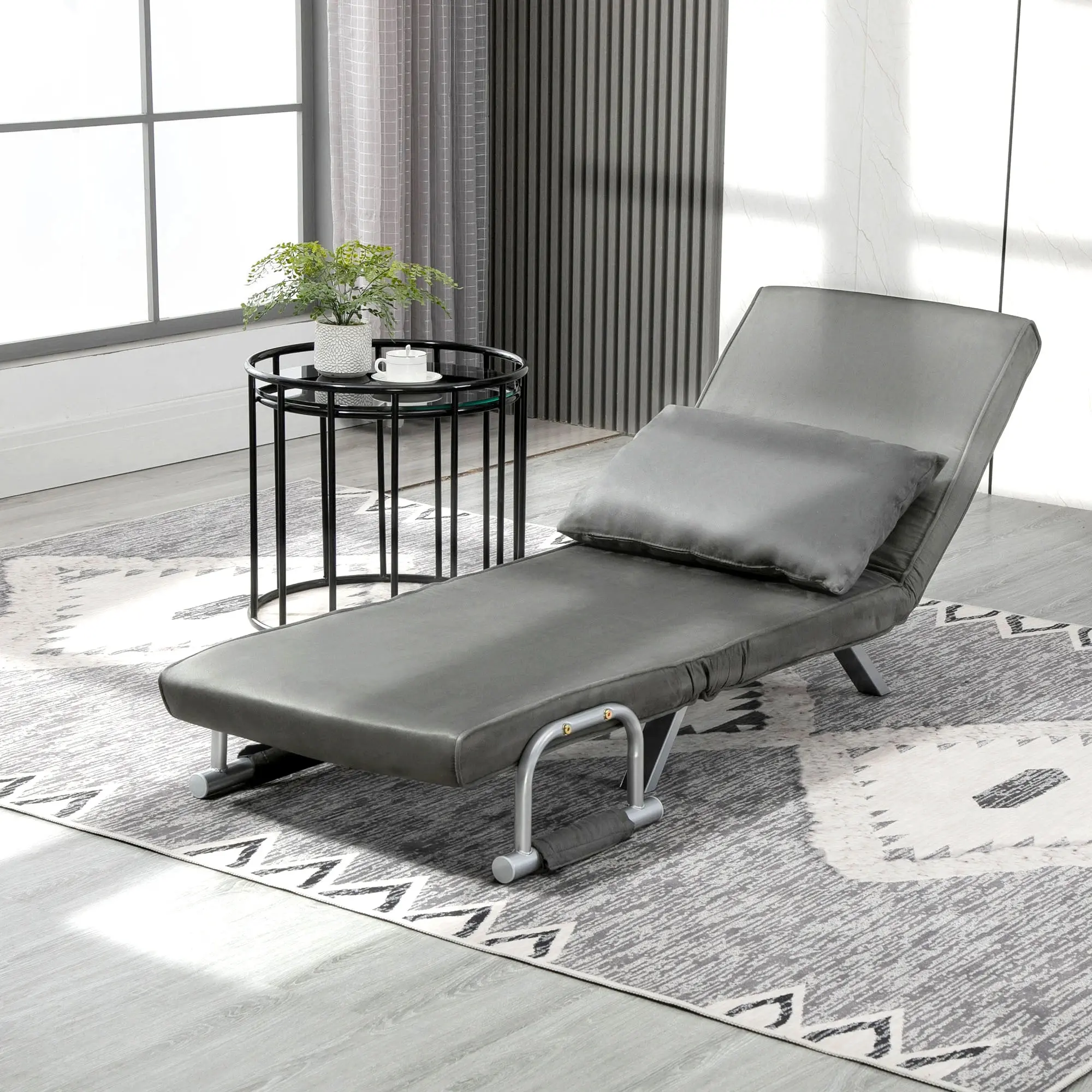 Fotoliu extensibil Homcom 833-040 (Dark Grey) - 11