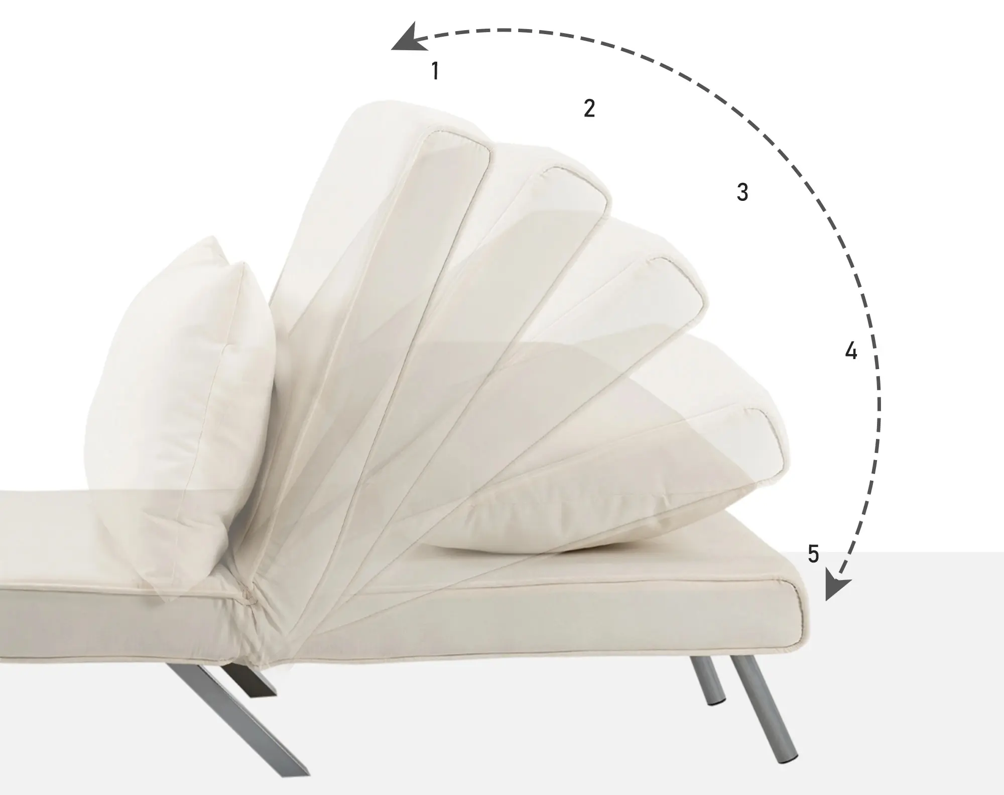 Fotoliu extensibil Homcom 833-040CW (Cream White) - 5