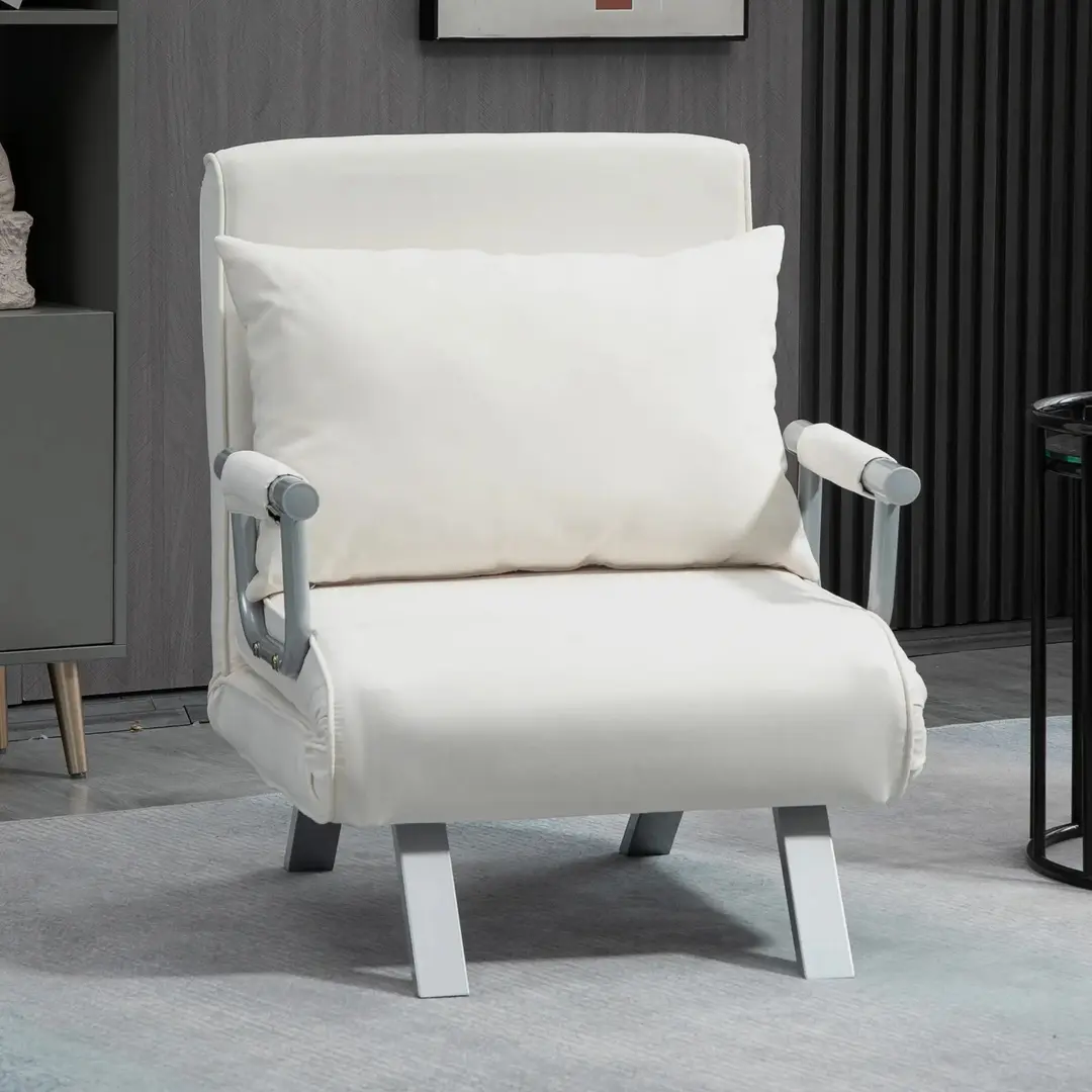 Fotoliu extensibil Homcom 833-040CW (Cream White)