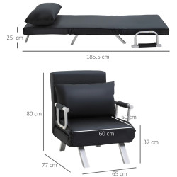 Fotoliu extensibil Homcom 833-487BK (Black) Thumb