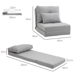 Fotoliu extensibil Homcom 833-965V80GY (Grey) Thumb