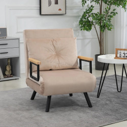 Fotoliu extensibil Homcom 839-834V00BG (Beige)