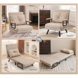Раскладное кресло Homcom 839-834V00BG (Beige) Thumb