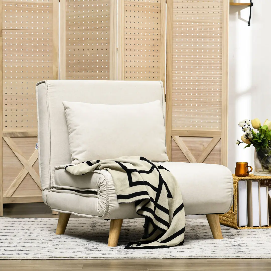 Fotoliu extensibil Homcom 839-875V00CW (Cream White)