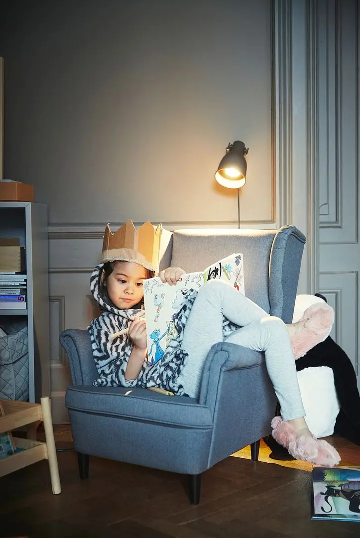 Fotoliu pentru copii Ikea Strandmon (Vissle Gri)