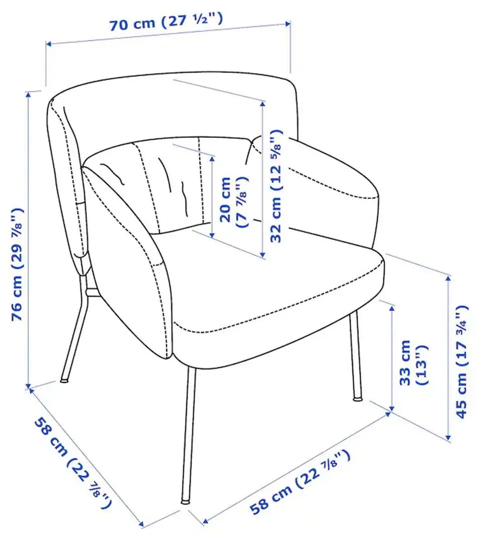 Кресло Ikea Bingsta (Висле Темно-серый/Кабуса Темно-серый)