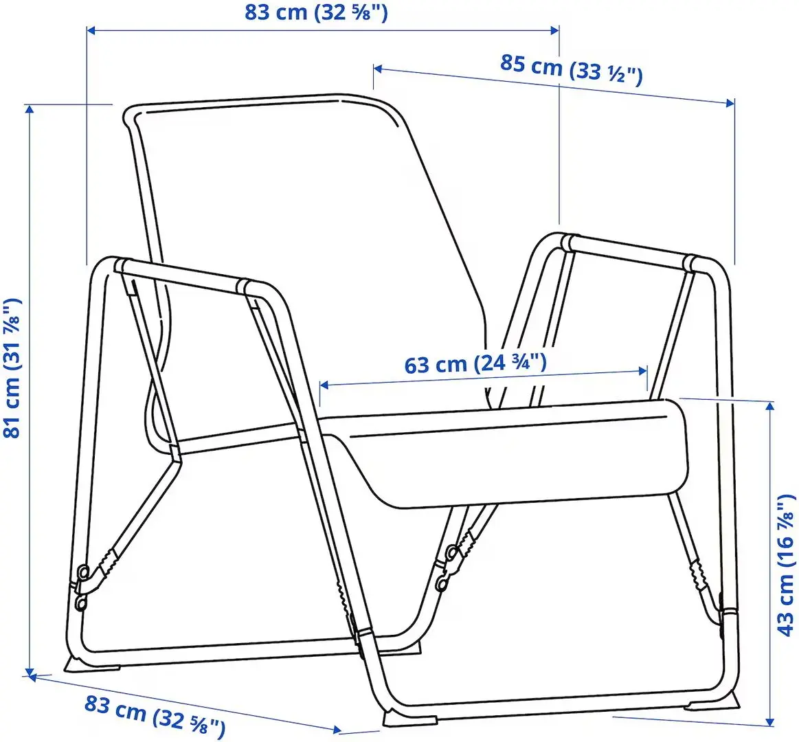 Fotoliu Ikea Brannboll (Gri/Negru)