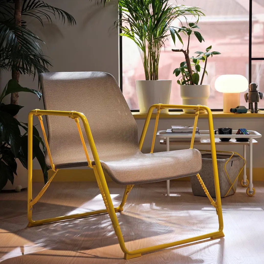 Fotoliu Ikea Brannboll (Gri/Galben)