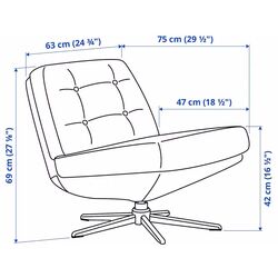 Fotoliu Ikea Dyvlinge/Kelinge rotativ (Negru) Thumb