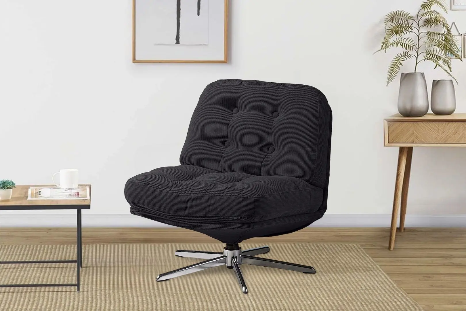 Fotoliu Ikea Dyvlinge/Kelinge rotativ (Negru)