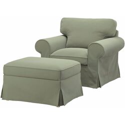Fotoliu Ikea Ektorp/Hakebo cu puf (Gri-Verde) Thumb