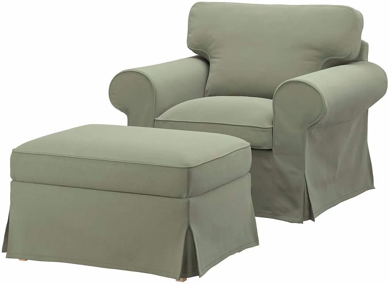 Fotoliu Ikea Ektorp/Hakebo cu puf (Gri-Verde)