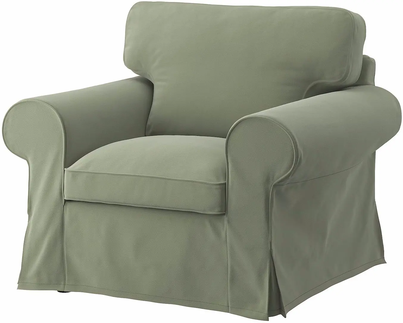 Fotoliu Ikea Ektorp/Hakebo cu puf (Gri-Verde)