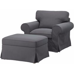 Fotoliu Ikea Ektorp/Hakebo cu puf (Gri Inchis) Thumb