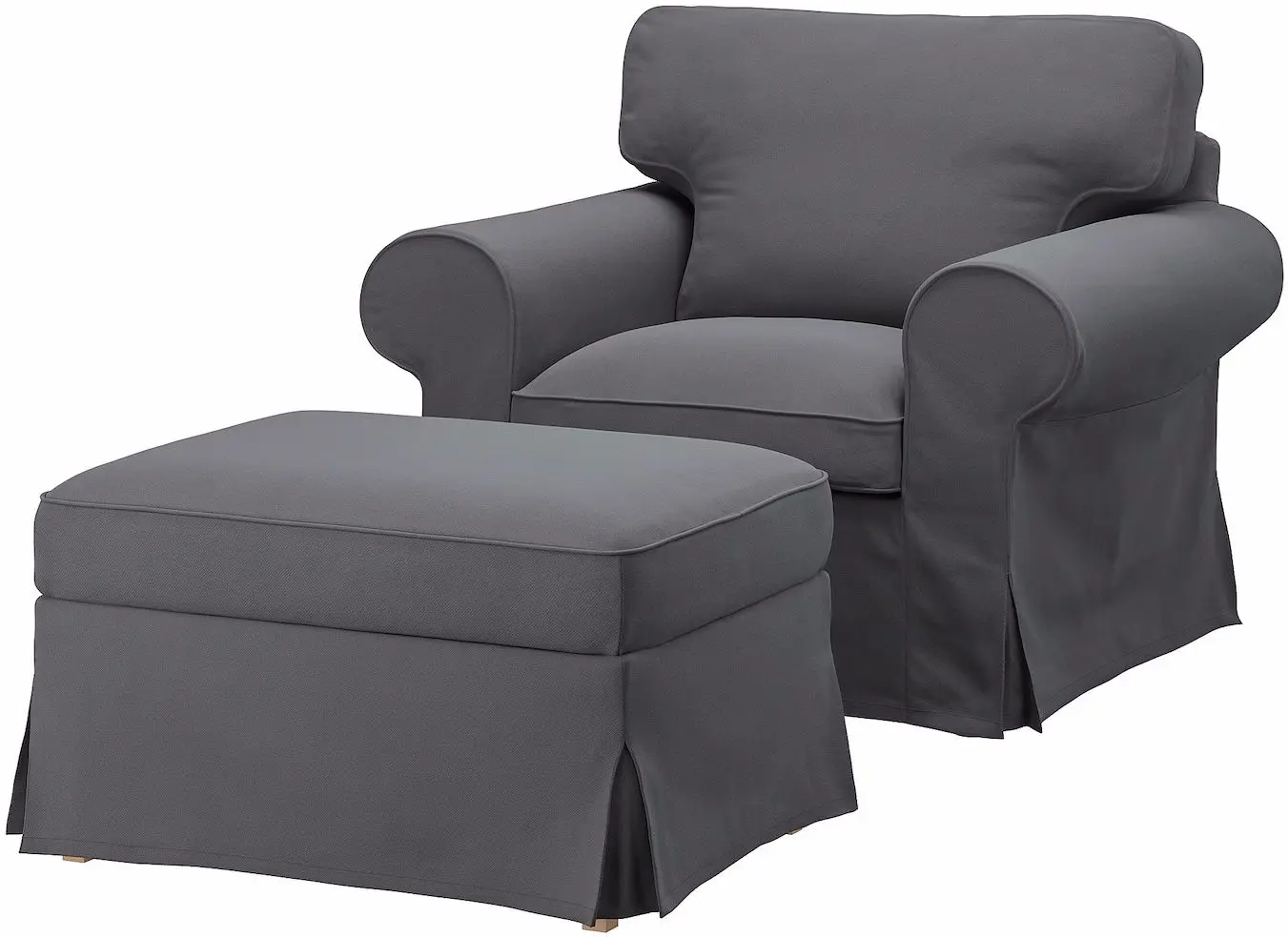 Fotoliu Ikea Ektorp/Hakebo cu puf (Gri Inchis)