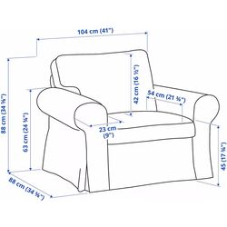 Fotoliu Ikea Ektorp/Hakebo (Gri Inchis) Thumb