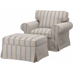 Fotoliu Ikea Ektorp/Karlshov cu puf (Bej/Multicolor) Thumb