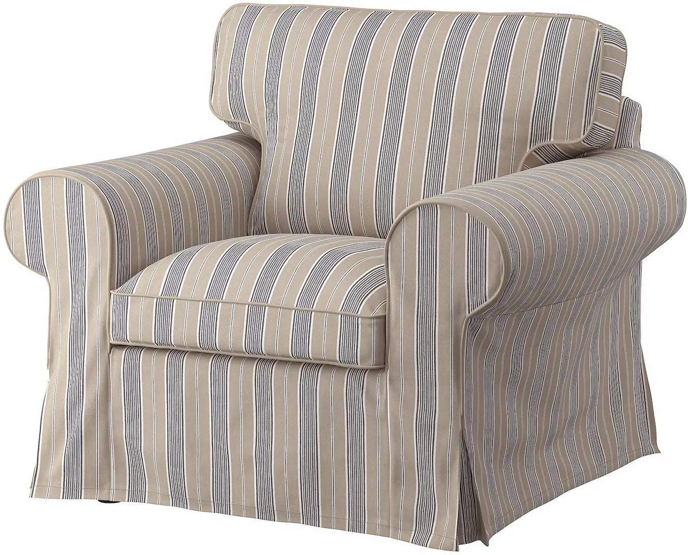 Fotoliu Ikea Ektorp/Karlshov cu puf (Bej/Multicolor)