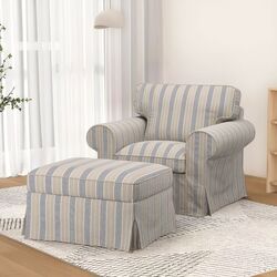 Fotoliu Ikea Ektorp/Karlshov cu puf (Bej/Multicolor)