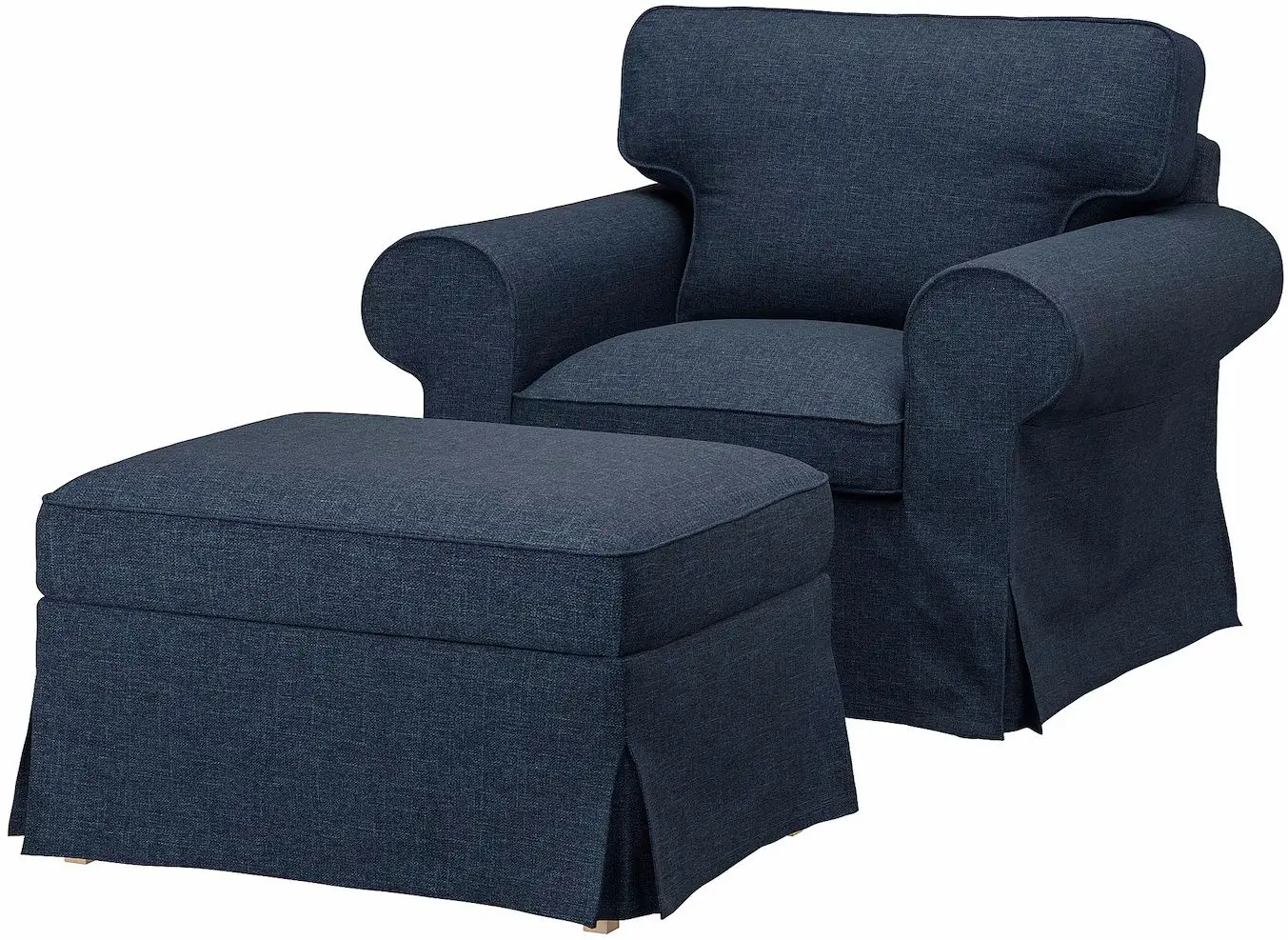 Fotoliu Ikea Ektorp/Kilanda cu puf (Albastru Inchis)