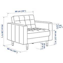Fotoliu Ikea Landskrona/Gunnared (Verde deschis/Lemn) Thumb