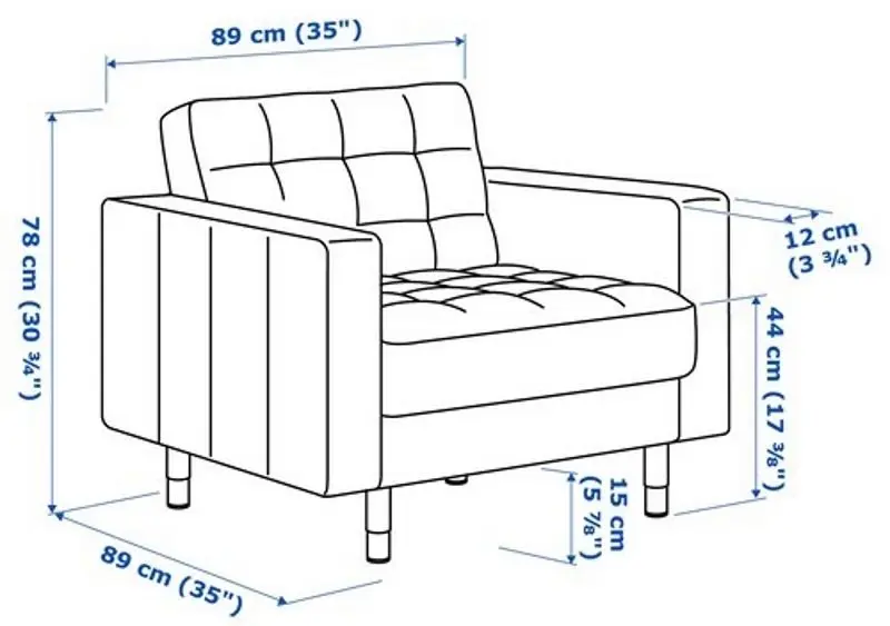 Кресло Ikea Landskrona Металл (Гуннаред Темно-серый)