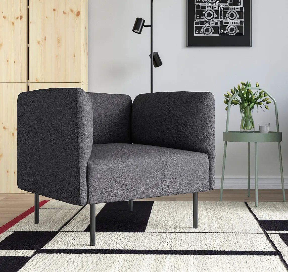 Fotoliu Ikea Lillehem/Gunnared (Gri inchis)