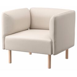 Кресло Ikea Lillehem/Vissle (Бежевый/Дерево) Thumb