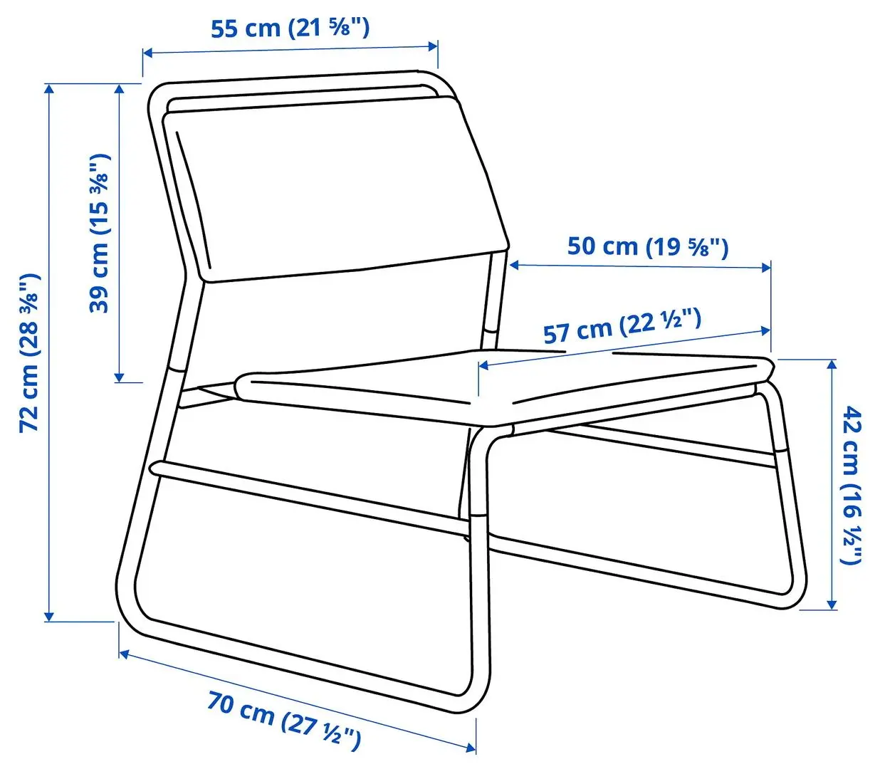 Fotoliu Ikea Linneback (Vissle Gri Inchis)