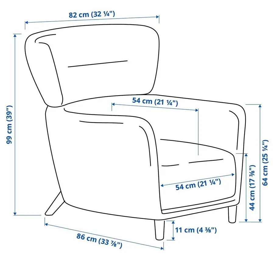Кресло Ikea Oskarshamn/Tibbleby (Бежевый/Серый)