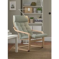 Fotoliu Ikea Poang (Furnir Stejar Alb/Gunnared Verde Deschis)
