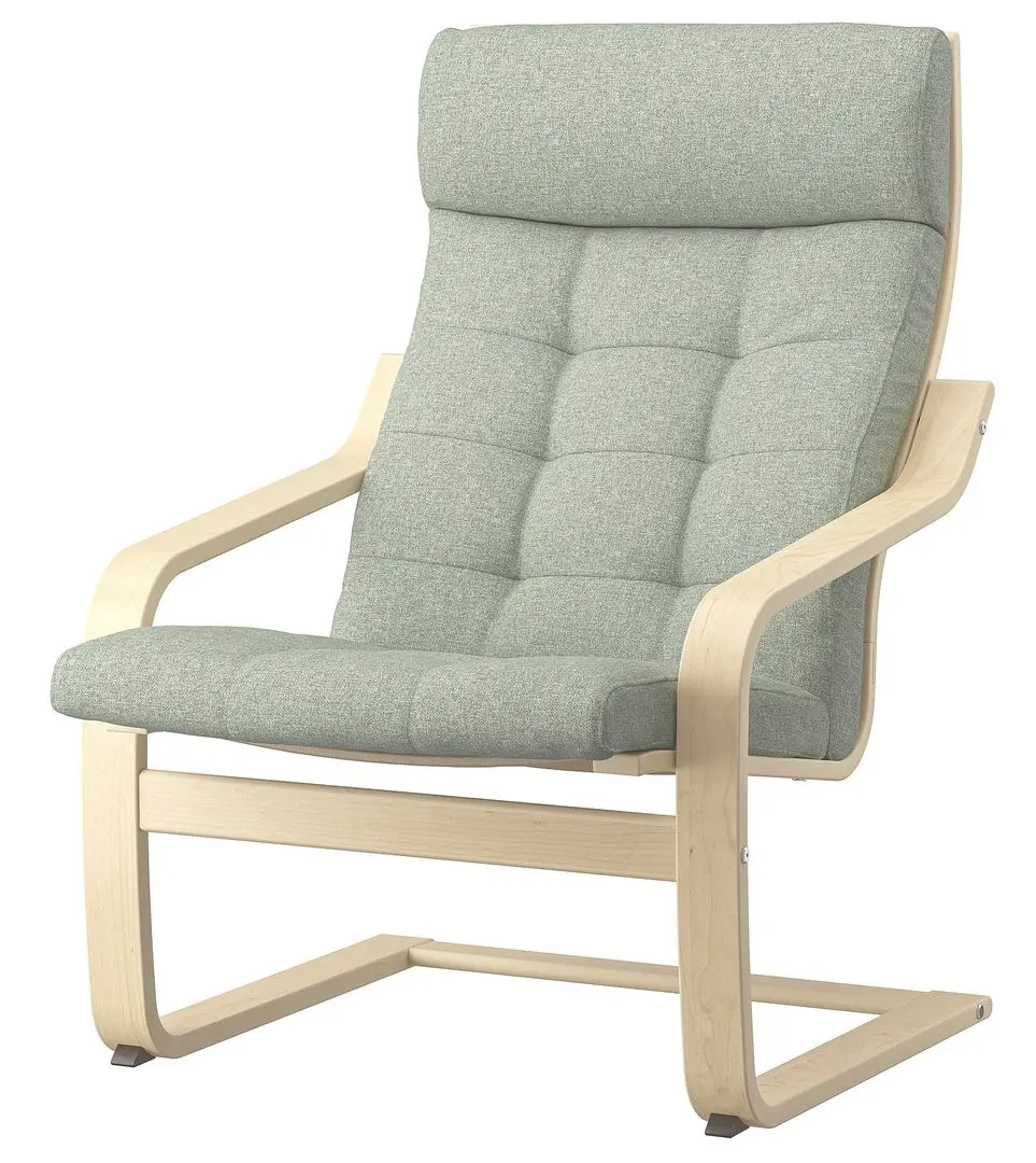 Fotoliu Ikea Poang (Furnir Mesteacăn/Gunnared Verde Deschis)