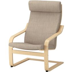 Fotoliu Ikea Poang (Furnir mesteacan/Hillared Bej)