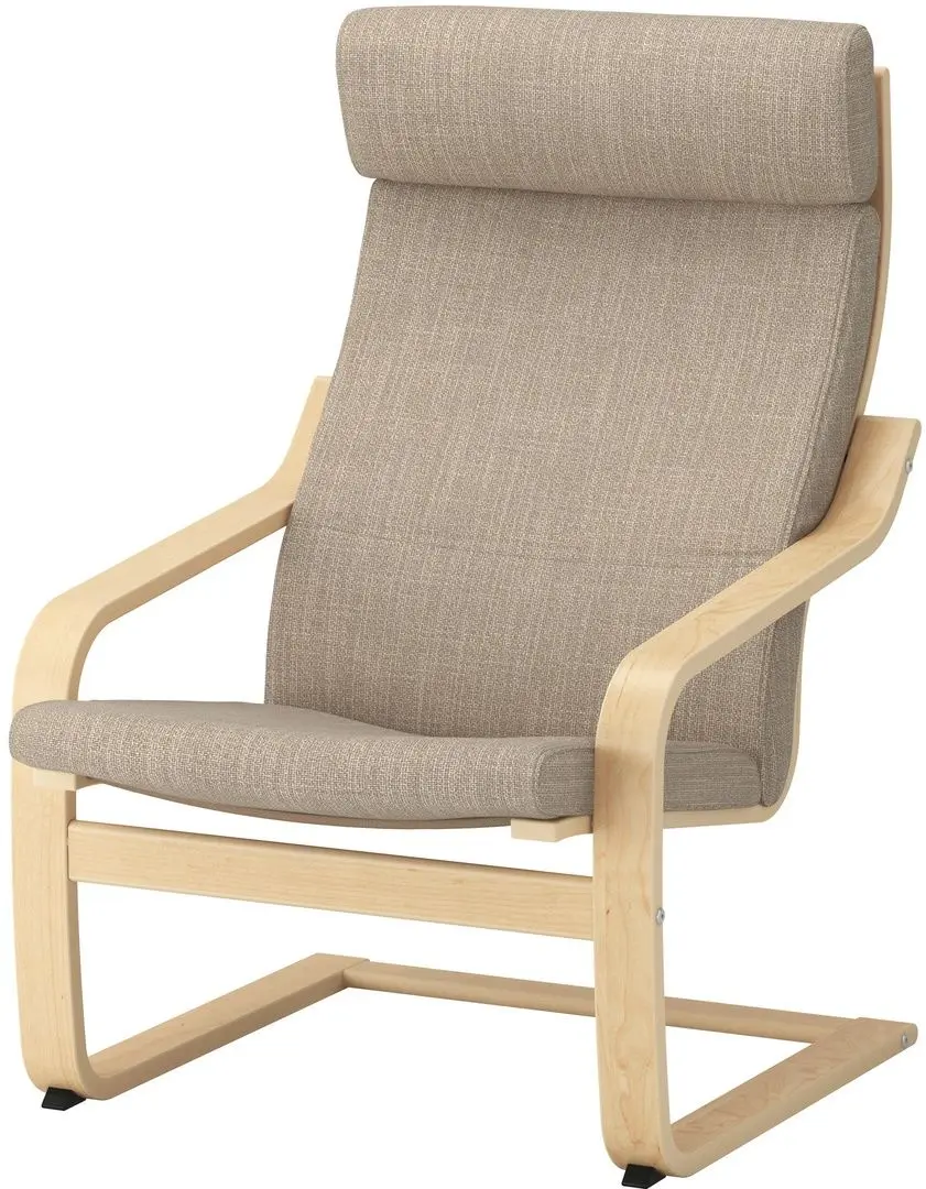 Fotoliu Ikea Poang (Furnir mesteacan/Hillared Bej)