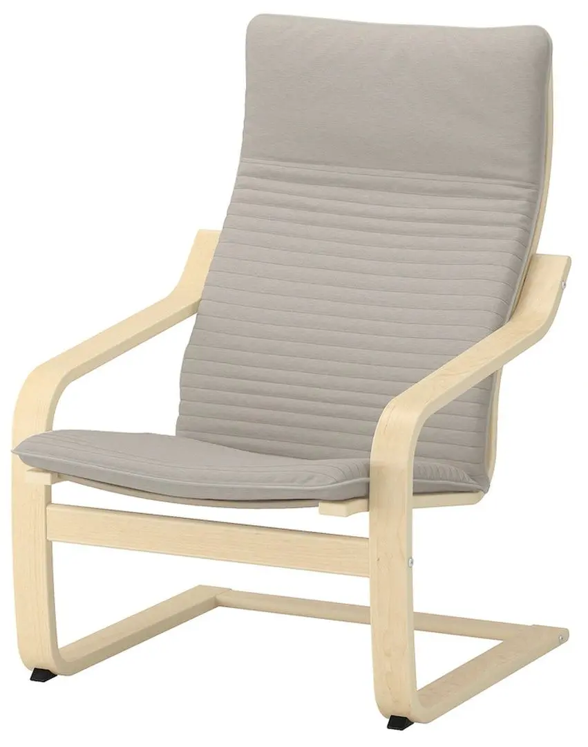 Fotoloiu Ikea Poang/Knisa (Furnir mesteacan/Bej deschis)