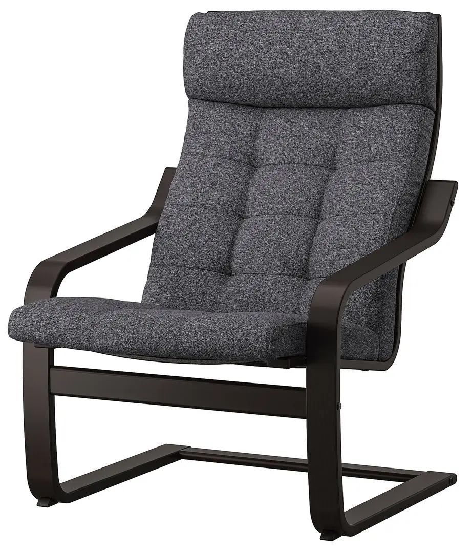 Fotoliu Ikea Poang (Negru-Maro/Gunnared Gri Inchis)