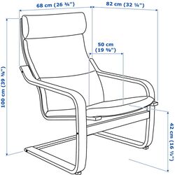 Fotoliu Ikea Poang (Furnir Stejar alb/Hillared Bej) Thumb