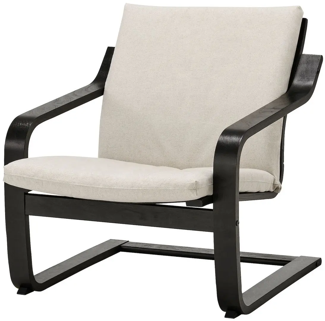 Fotoliu Ikea Poang/Katorp (Black/Natural//Bej)