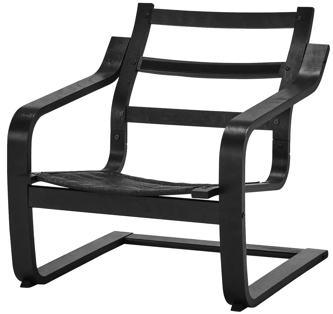 Fotoliu Ikea Poang/Katorp (Black/Natural//Bej)