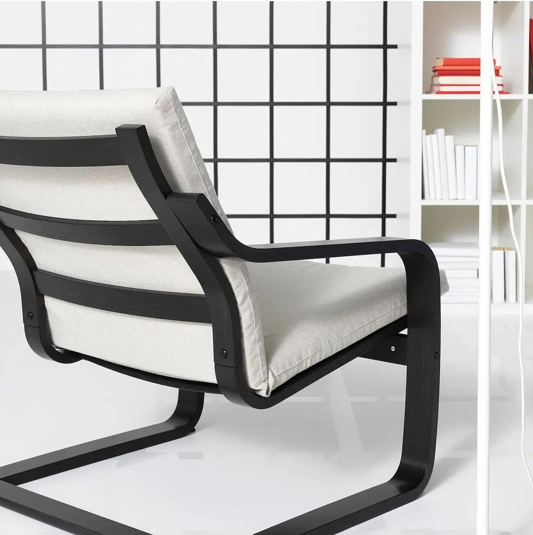 Fotoliu Ikea Poang/Katorp (Black/Natural//Bej)