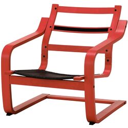 Fotoliu Ikea Poang/Katorp (Rosu/Natural/Bej) Thumb