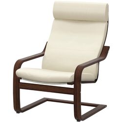 Кресло Ikea Poang (Коричневый/Глосе Светло-бежевый)