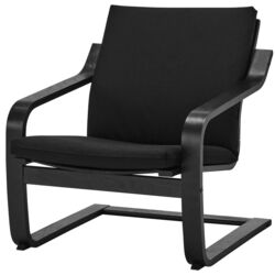 Fotoliu Ikea Poang/Vissle (Negru) Thumb