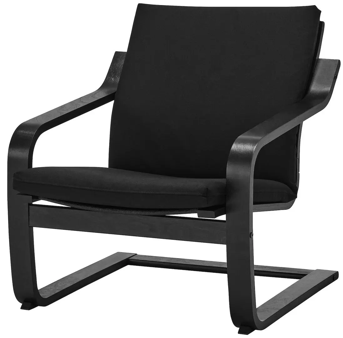 Fotoliu Ikea Poang/Vissle (Negru)