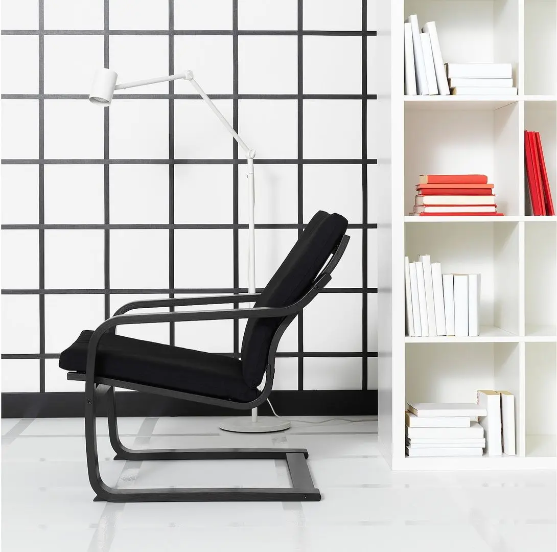 Fotoliu Ikea Poang/Vissle (Negru)