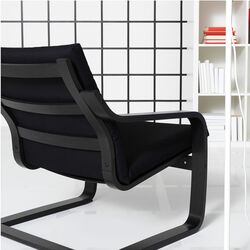 Fotoliu Ikea Poang/Vissle (Negru) Thumb