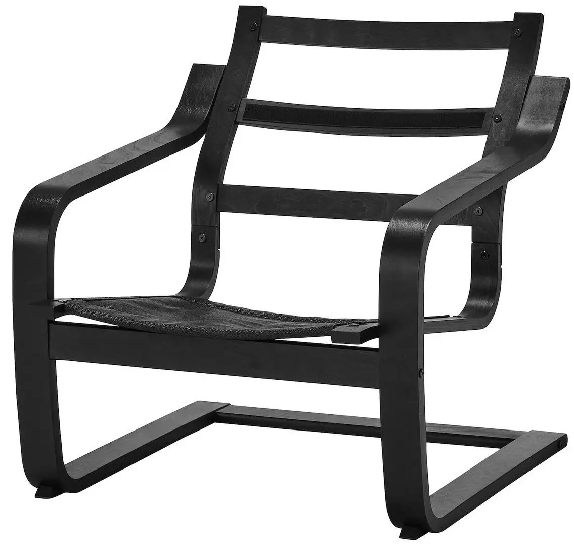 Fotoliu Ikea Poang/Vissle (Negru)