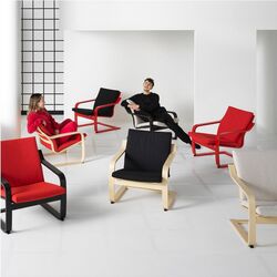 Fotoliu Ikea Poang/Vissle (Negru) Thumb