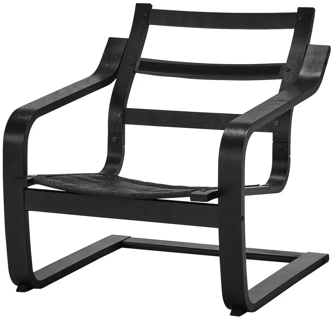 Fotoliu Ikea Poang/Vissle (Negru/Rosu)