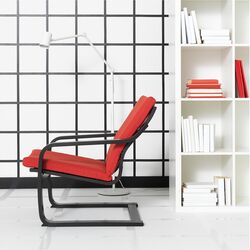 Fotoliu Ikea Poang/Vissle (Negru/Rosu) Thumb